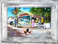Cuban Coffee Queen Canvas Print in Cedar Frame