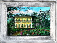 Hemingway House Canvas Print in Cedar Frame